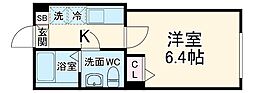 KEIAI RESIDENCE 津田沼 2階1Kの間取り