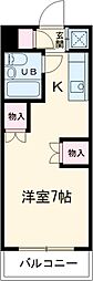 アークス太子堂 2階1Kの間取り