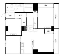 マンション中野ソレイユ 1103 11階3LDKの間取り