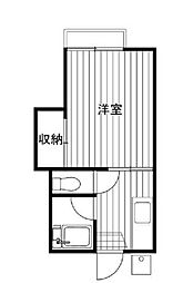 グリーンハイツコバクラ 1階1Kの間取り