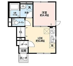 ヴィエント境南 103 1階1LDKの間取り