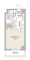 アルファコートお花茶屋II 1階1Kの間取り