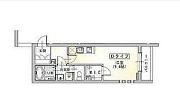 リアンジュ 3階1Kの間取り