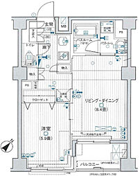 京成押上線 押上駅 徒歩10分の賃貸マンション 3階1LDKの間取り