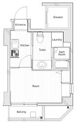 ル・リオン赤羽 7階1Kの間取り