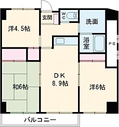 サンスクエアビル 5階3LDKの間取り