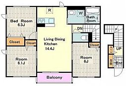 グラシア・フィス旭が丘 1階3LDKの間取り