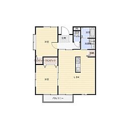 ユイマール・エフ　Ｆ 1階2LDKの間取り