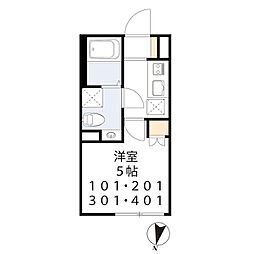 ｉｓＤ下高井戸 2階1Kの間取り
