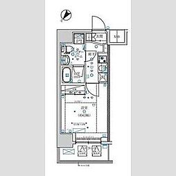 スパシエウインド横浜 9階1Kの間取り