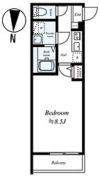 坂戸市南町IIA 3階1Kの間取り