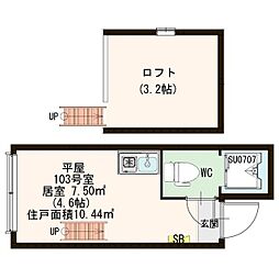 メゾン上北 1階ワンルームの間取り