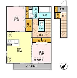 Erbenheim(エルベンハイム)　IV 2階2LDKの間取り