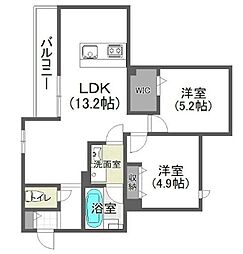 日向テラスKUGAYAMA 2階2LDKの間取り