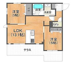 日向テラスKUGAYAMA 1階2LDKの間取り