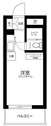 ハイシティ三軒茶屋第1 202 2階ワンルームの間取り