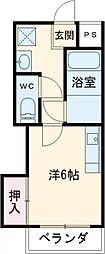 パークサイドビルマンション 303 3階1Kの間取り