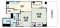玉置ビル 5階2DKの間取り