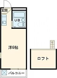 グレース・ＫＩＹＯＳＥ 2階ワンルームの間取り