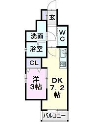 名鉄名古屋本線 栄生駅 徒歩5分の賃貸マンション 7階1DKの間取り