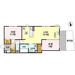 （仮称）D-ROOM京都市右京区西院小米町 3階2LDKの間取り
