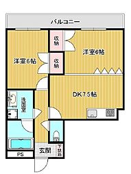 コンフォール相之川 302 3階2Kの間取り