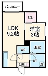 名鉄常滑線 豊田本町駅 徒歩5分の賃貸アパート 1階1LDKの間取り