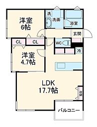 間取図画像 2LDK