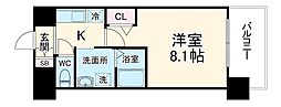 名古屋市営東山線 名古屋駅 徒歩7分の賃貸マンション 11階1Kの間取り