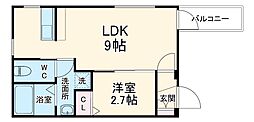 I’ll be清水白壁 202 2階1LDKの間取り