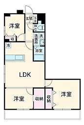 JR総武線 津田沼駅 徒歩4分の賃貸マンション 5階3LDKの間取り