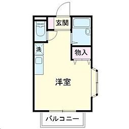 カームネス・ガーデン ワンルームの間取図画像