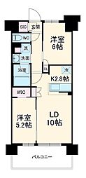 スカイグランデ津田沼 2LDKの間取図画像