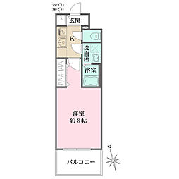 リヴェント玉造 1206 12階1Kの間取り