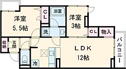 間取図画像 2LDK