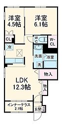 ファミリア尾西 2LDKの間取図画像