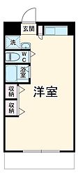 リーヴェルステージ横浜ヒルズ 2階ワンルームの間取り
