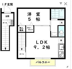 Ｐｒｅｃｉｏｕｓ 201 2階1LDKの間取り