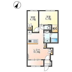 グランデ壱番館 2LDKの間取図画像