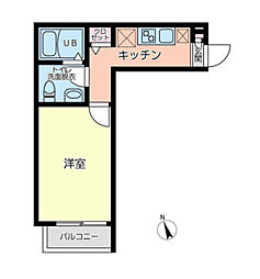グリーンヒル本郷 1Kの間取図画像