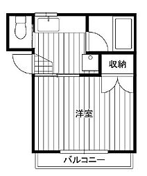 エールエー 1Kの間取図画像