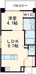 那覇市久茂地2丁目アパート 1LDKの間取図画像