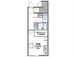 レオパレスウィステリア 1Kの間取図画像