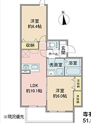 府中市白糸台4丁目マンション 2LDKの間取図画像