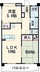グリーンパレス藤塚 2LDKの間取図画像