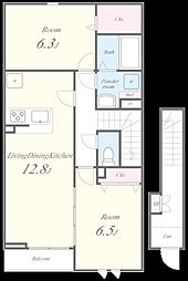 ルミセンス 2LDKの間取図画像
