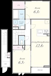 ルミセンス 2LDKの間取図画像