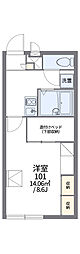 レオパレスY.M 1Kの間取図画像