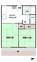 シャピトル宮崎台B棟 2DKの間取図画像