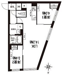 レピュア旗の台レジデンス 2LDKの間取図画像